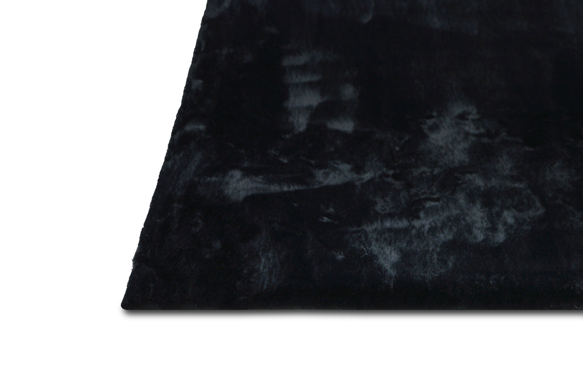 Black Rabbit Rugs RABBIT FUR SOLID BLACK – Sam's Rugs