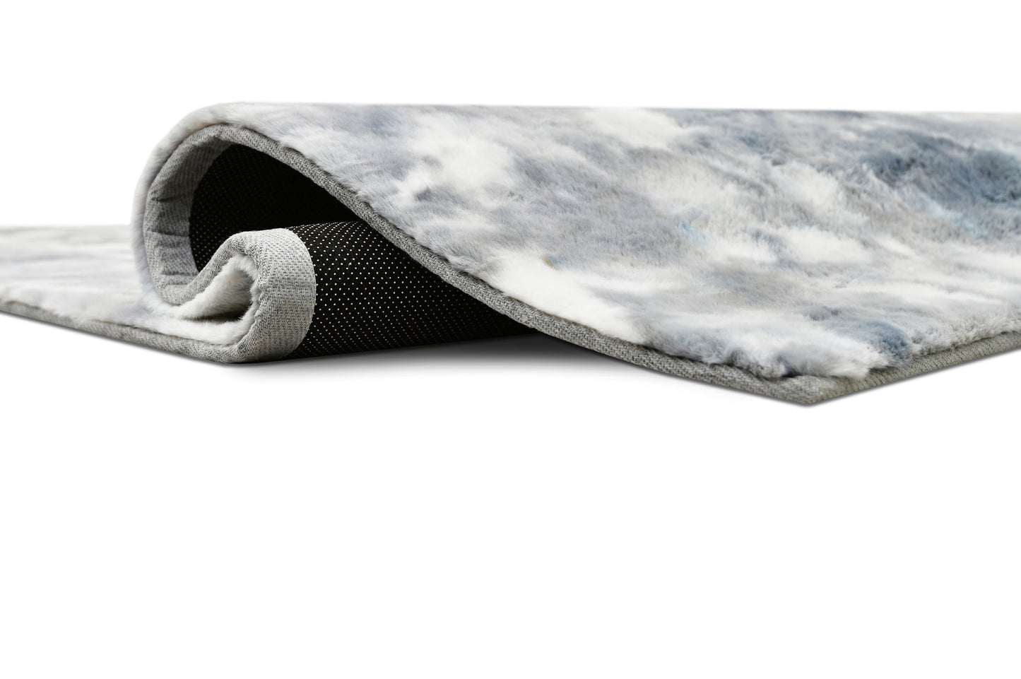 RABBIT FUR TIE DYE GREY