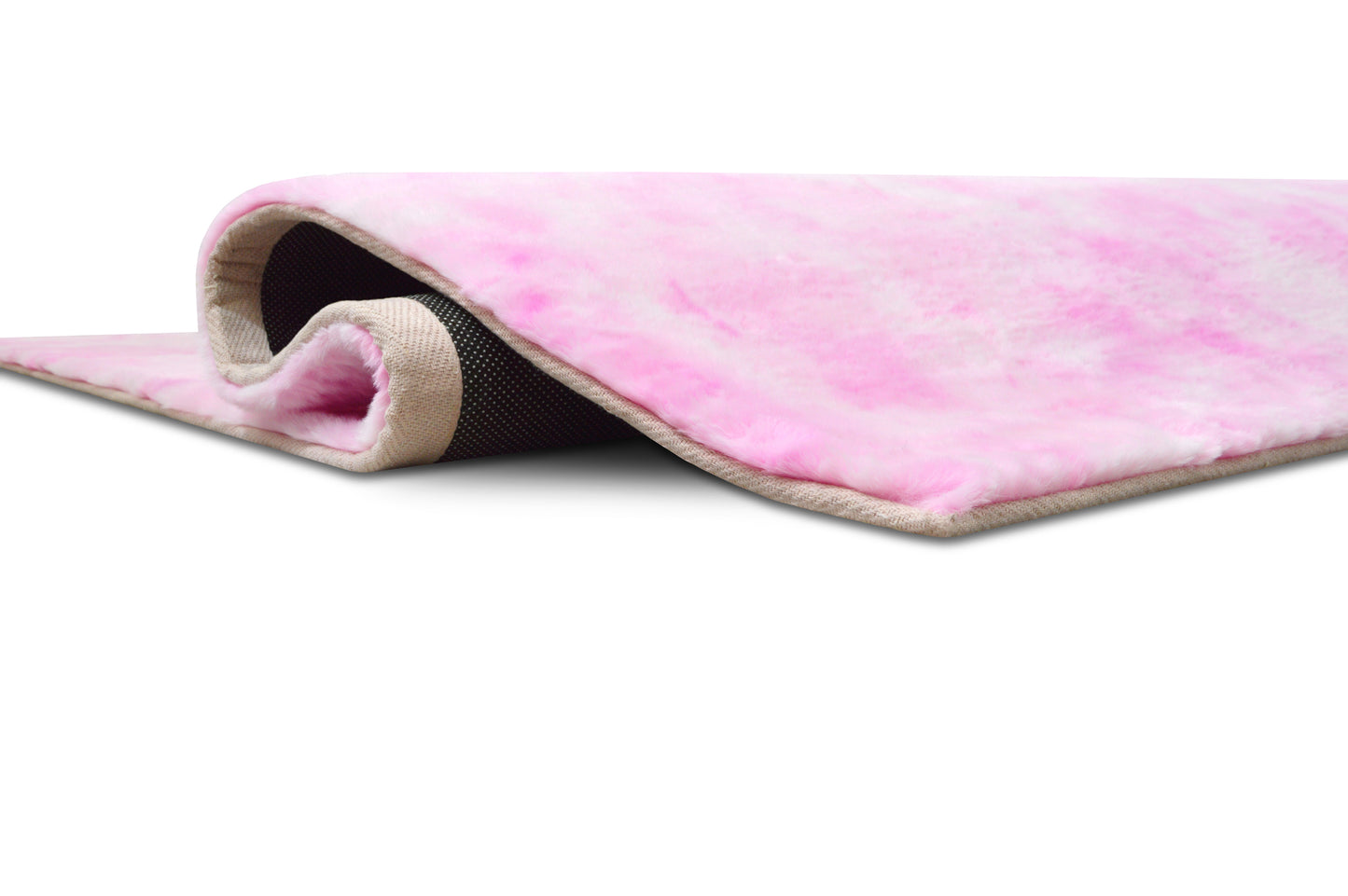 RABBIT FUR TIE DYE PINK