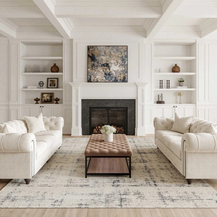 RUSTIC TEXTURES RUS06 IVORY/BLUE