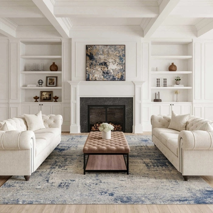 RUSTIC TEXTURES RUS10 IVORY/BLUE